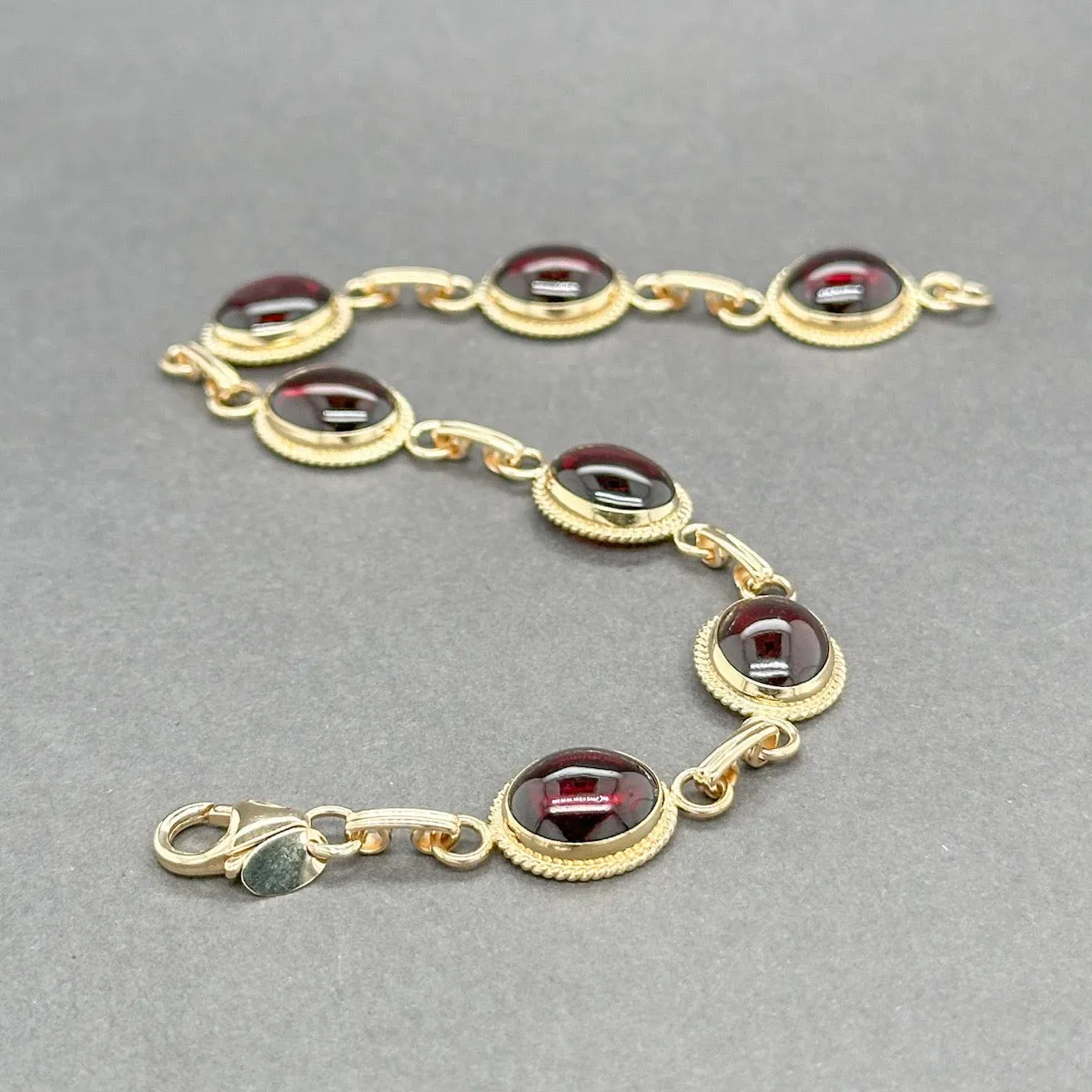 Estate 14K Y Gold 19.18ctw Garnet Link Bracelet