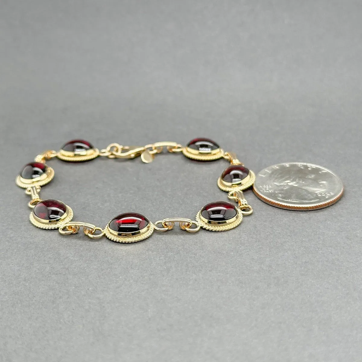 Estate 14K Y Gold 19.18ctw Garnet Link Bracelet