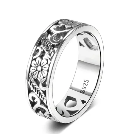 Finger Rings Charms Silver 925 Original Design Women's Sterling Silver None Stones Classic Round Ring