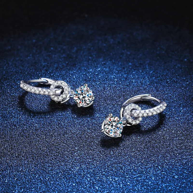 Genuine Moissanite Drop Earrings