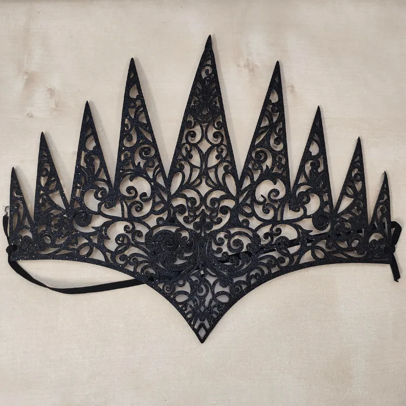 Glitter Black Die Cut Face Crown