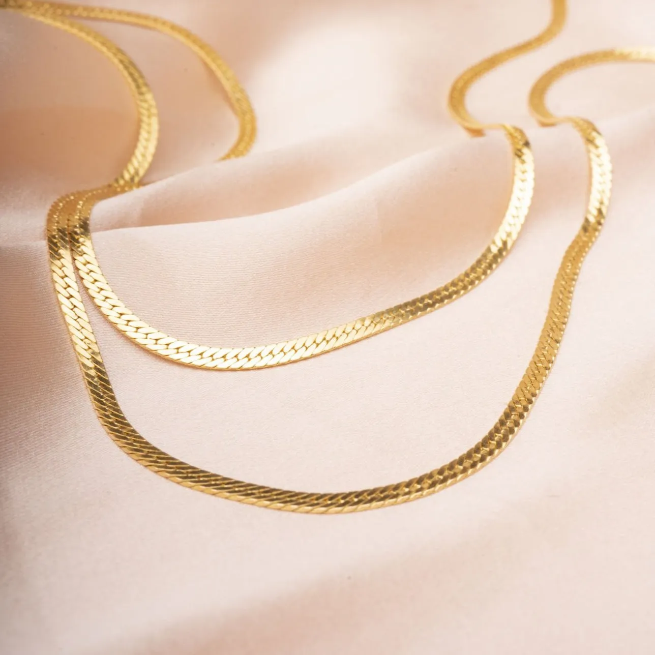 Gold Filled Herringbone Necklace | 3mm