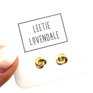 Gold Pretzel Knot Deadstock Stud Earrings