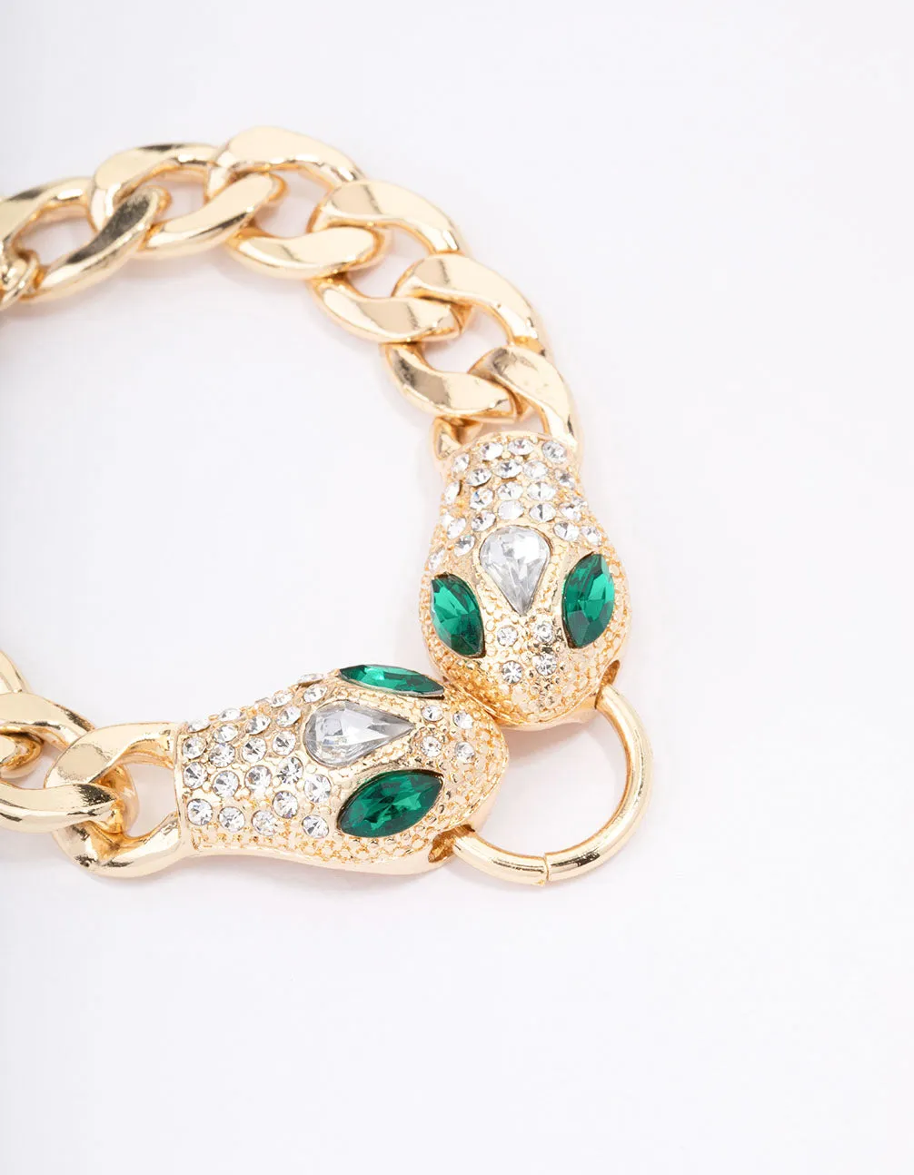 Gold Snake Multi Diamante Bracelet