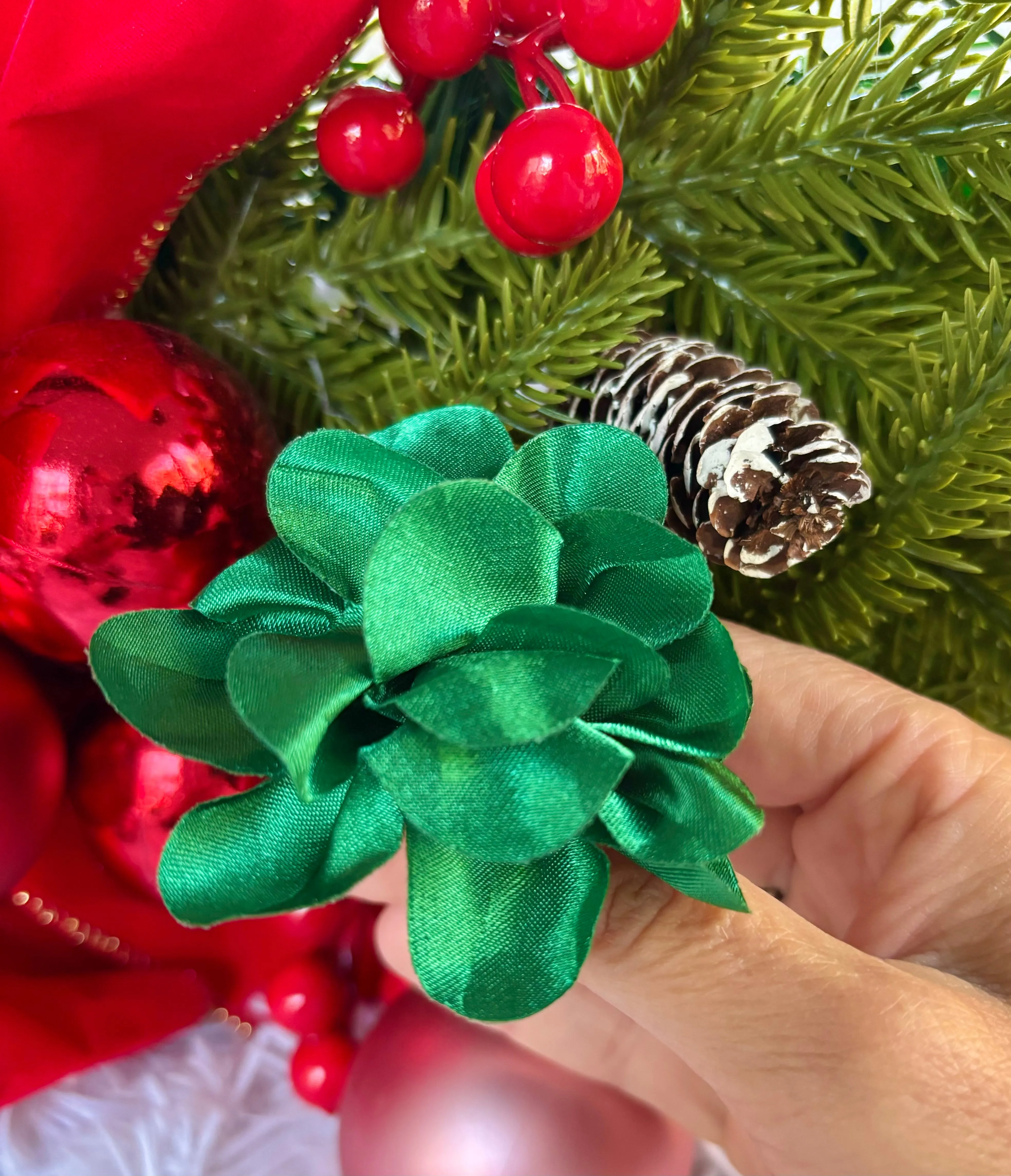 Green Flower Earrings