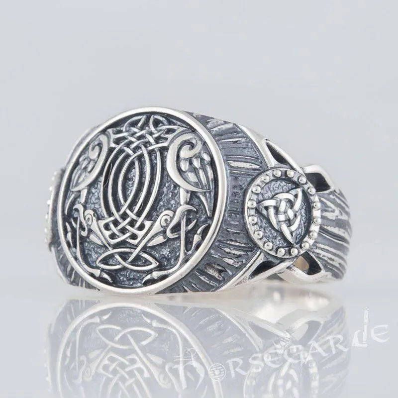 Handcrafted Sleipnir Druid Signet Ring - Sterling Silver