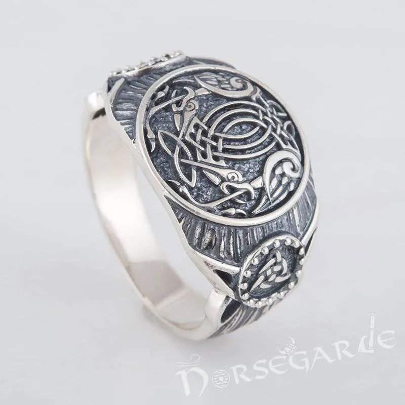 Handcrafted Sleipnir Druid Signet Ring - Sterling Silver