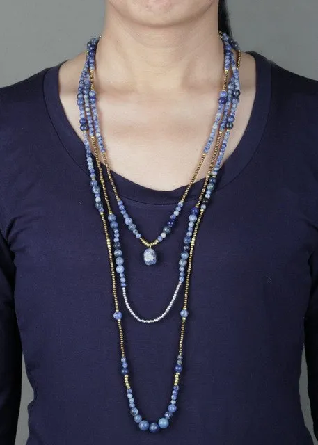 Handmade Semi-precious Stone Layered Necklace