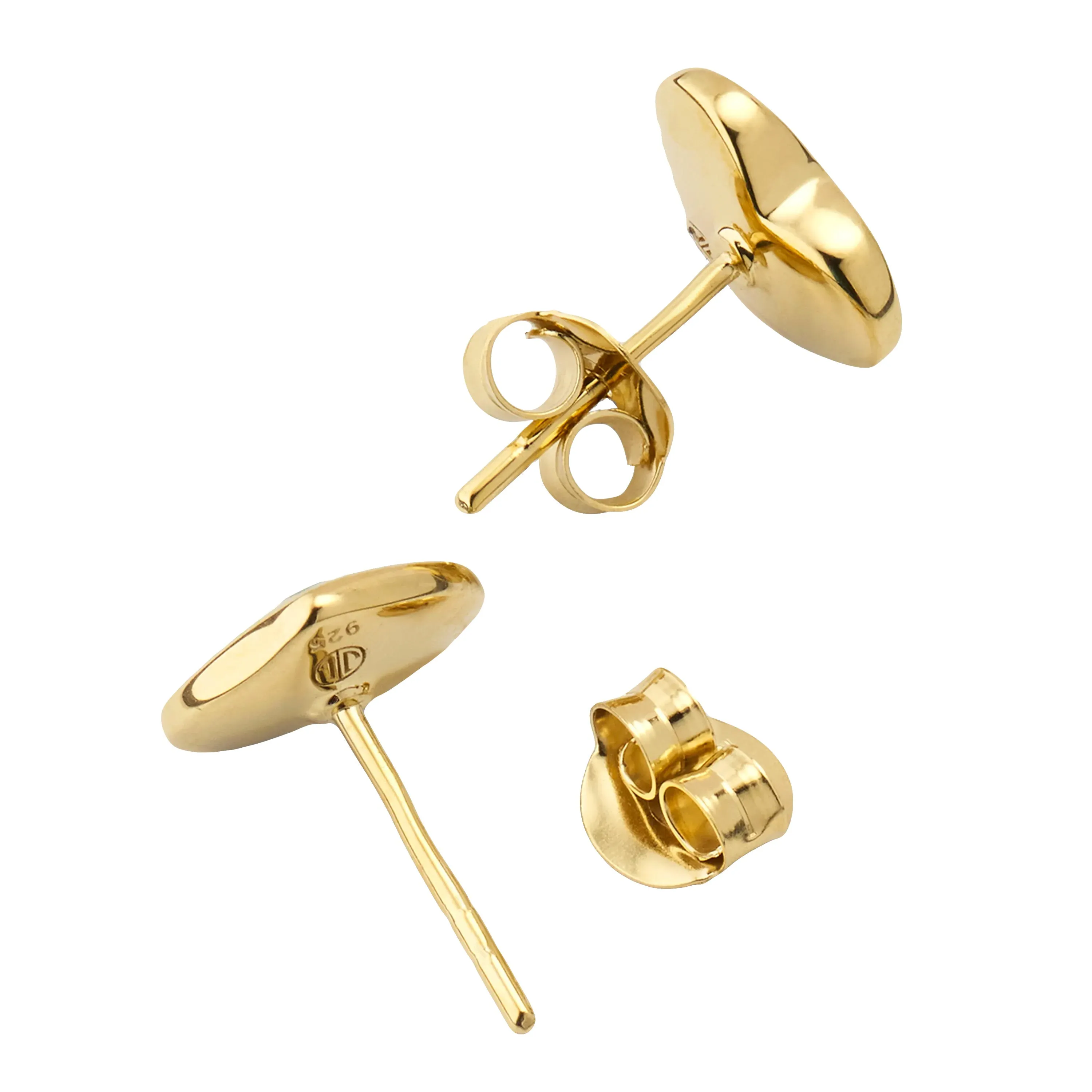 Heart Stud 18k Gold Vermeil Sterling Earrings