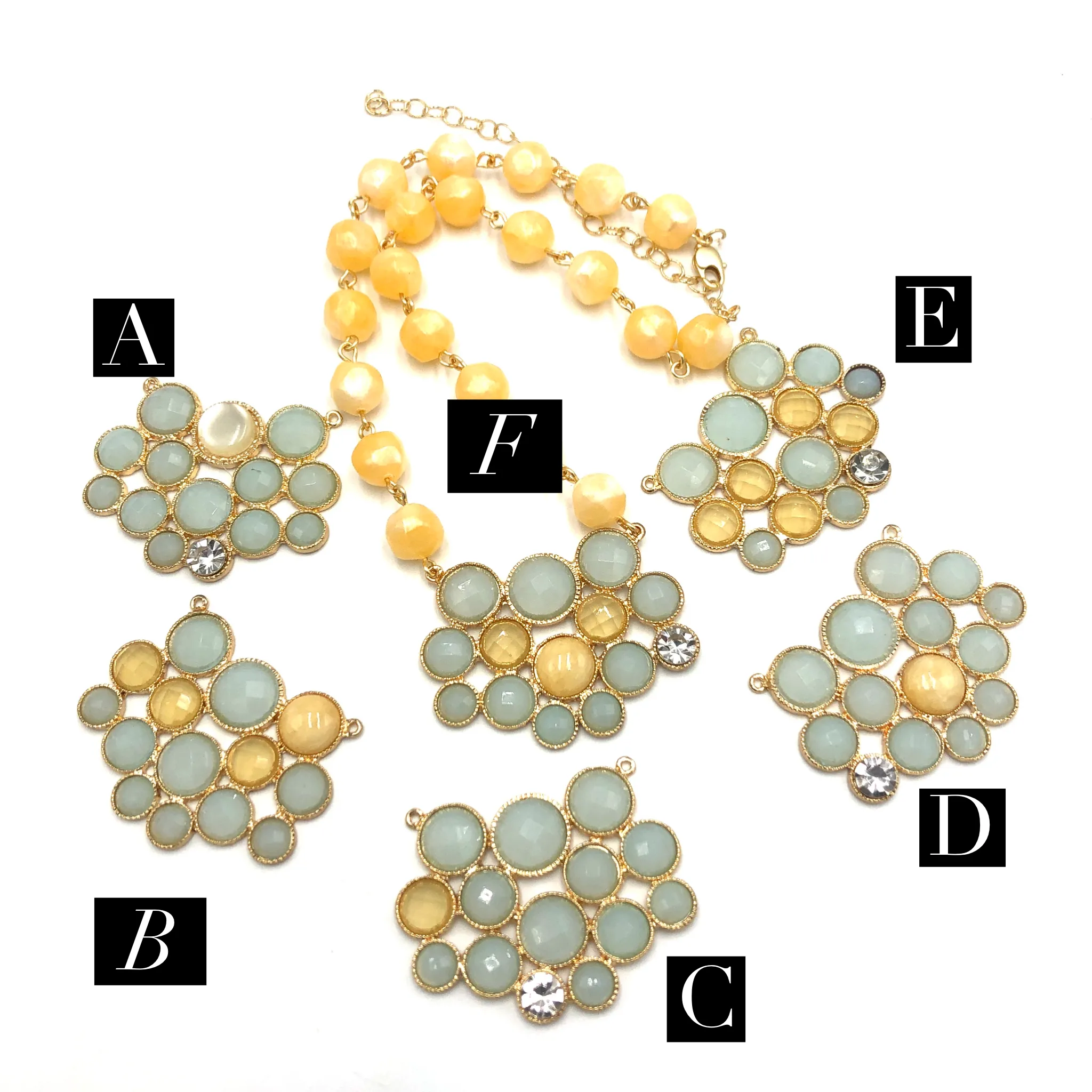 J Crew Upcycle - Mint & Cream Aleta Necklace *