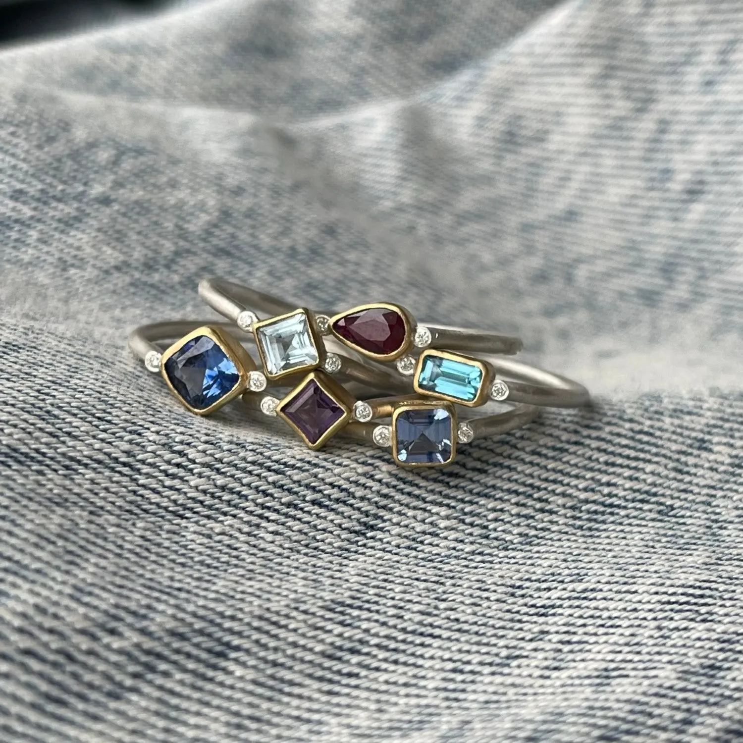 Jaipur Ring - Sapphire, 22K Gold & Sterling Silver