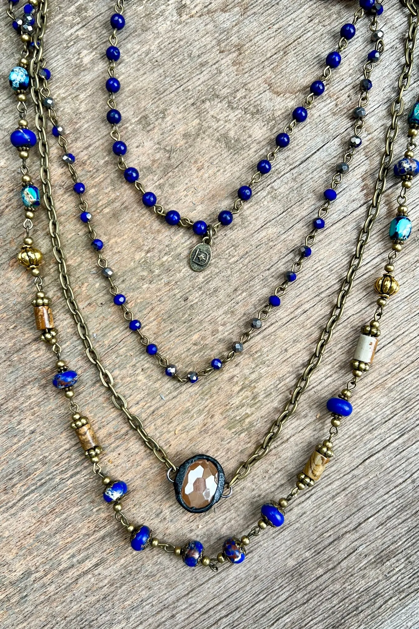 Justina Stone Necklace- Royal Blue