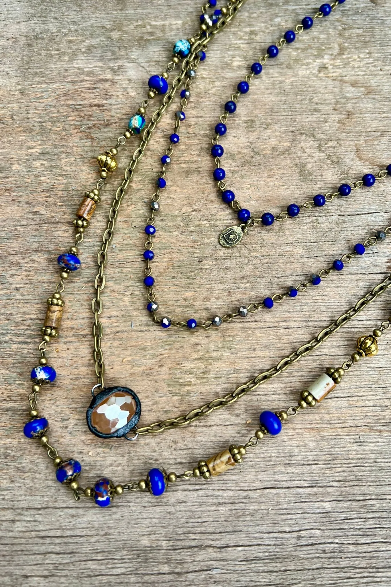 Justina Stone Necklace- Royal Blue