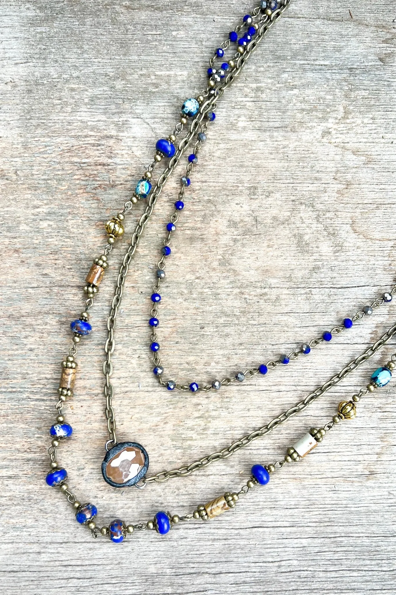 Justina Stone Necklace- Royal Blue