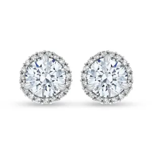 KATARINA 2 1/5 cttw Lab Grown Diamond Halo Earrings in 14k Gold