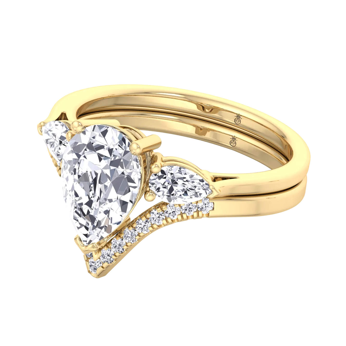 Katrina - Matching Pave Wedding Band with Curve (0.06 CT)