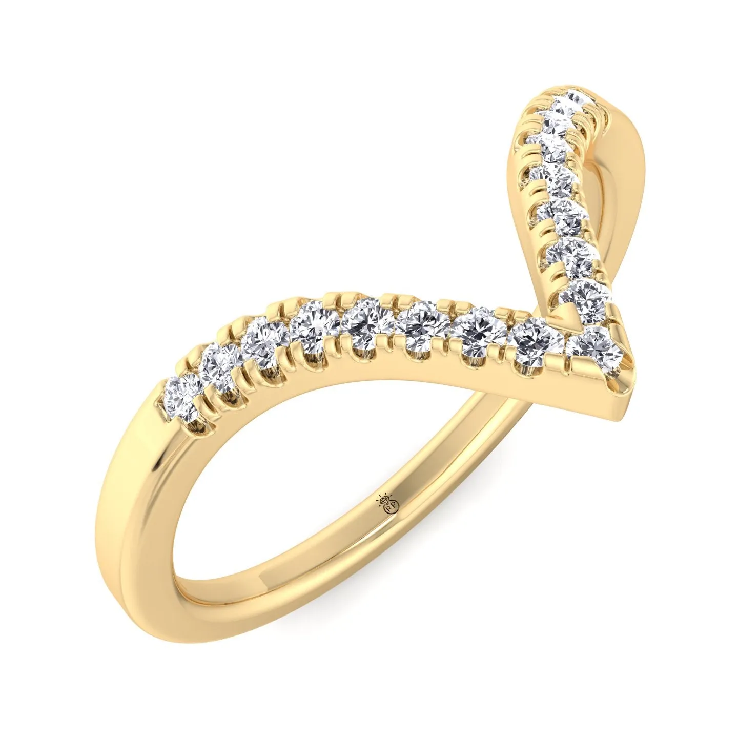 Katrina - Matching Pave Wedding Band with Curve (0.06 CT)