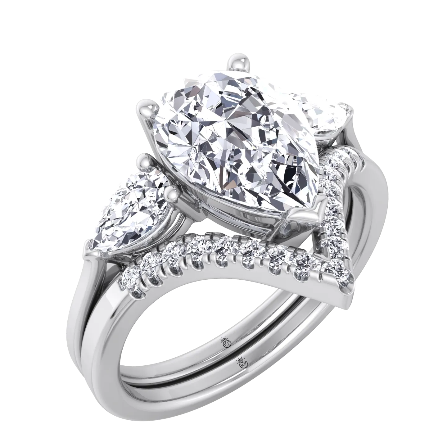 Katrina - Matching Pave Wedding Band with Curve (0.06 CT)