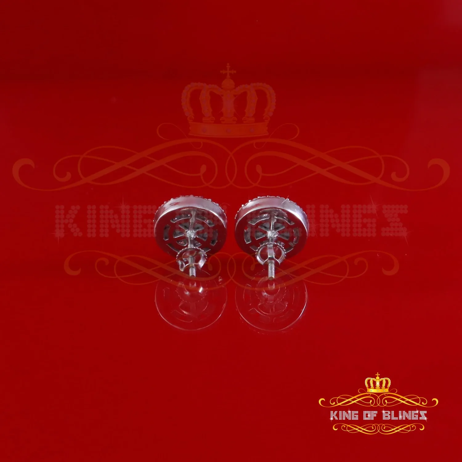 King of Bling's New Earrings 925 Silver White Big Flower Stud 1.50ct VVS D Moissanite Men/Womens