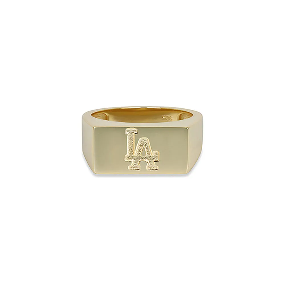 LA DODGERS SQUARE SIGNET RING