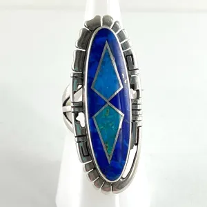 Lapis & Turquoise Inlay<br>By Gilbert Nelson<br>Size: 7.5