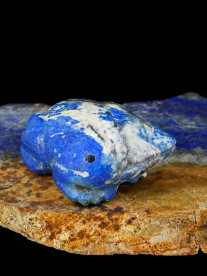 Lapis Frog Navajo Stone Carving