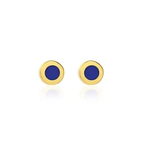 Lapis Inlay Circle Studs