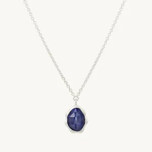 lapis lazuli mood necklace silver - sterling silver, lapis lazuli