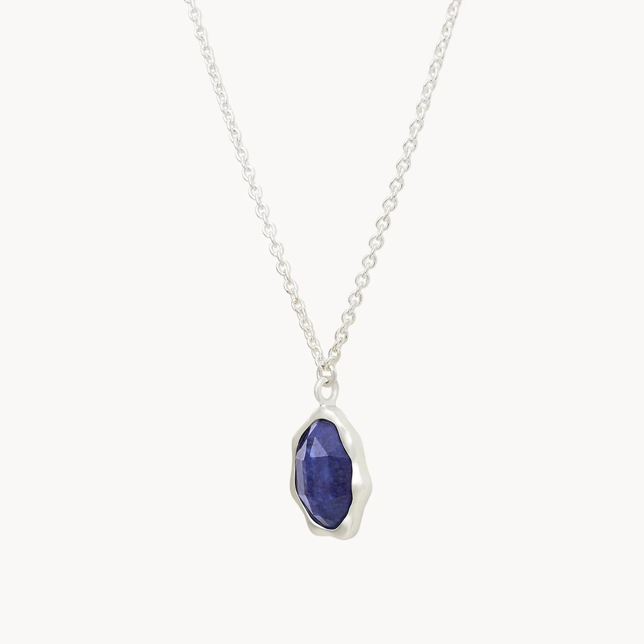 lapis lazuli mood necklace silver - sterling silver, lapis lazuli