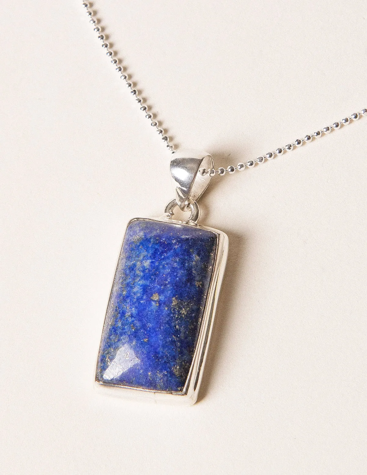 Lapis Lazuli Square Pendant Necklace