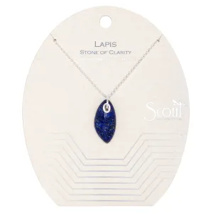 Lapis Silver Organic Stone Necklace