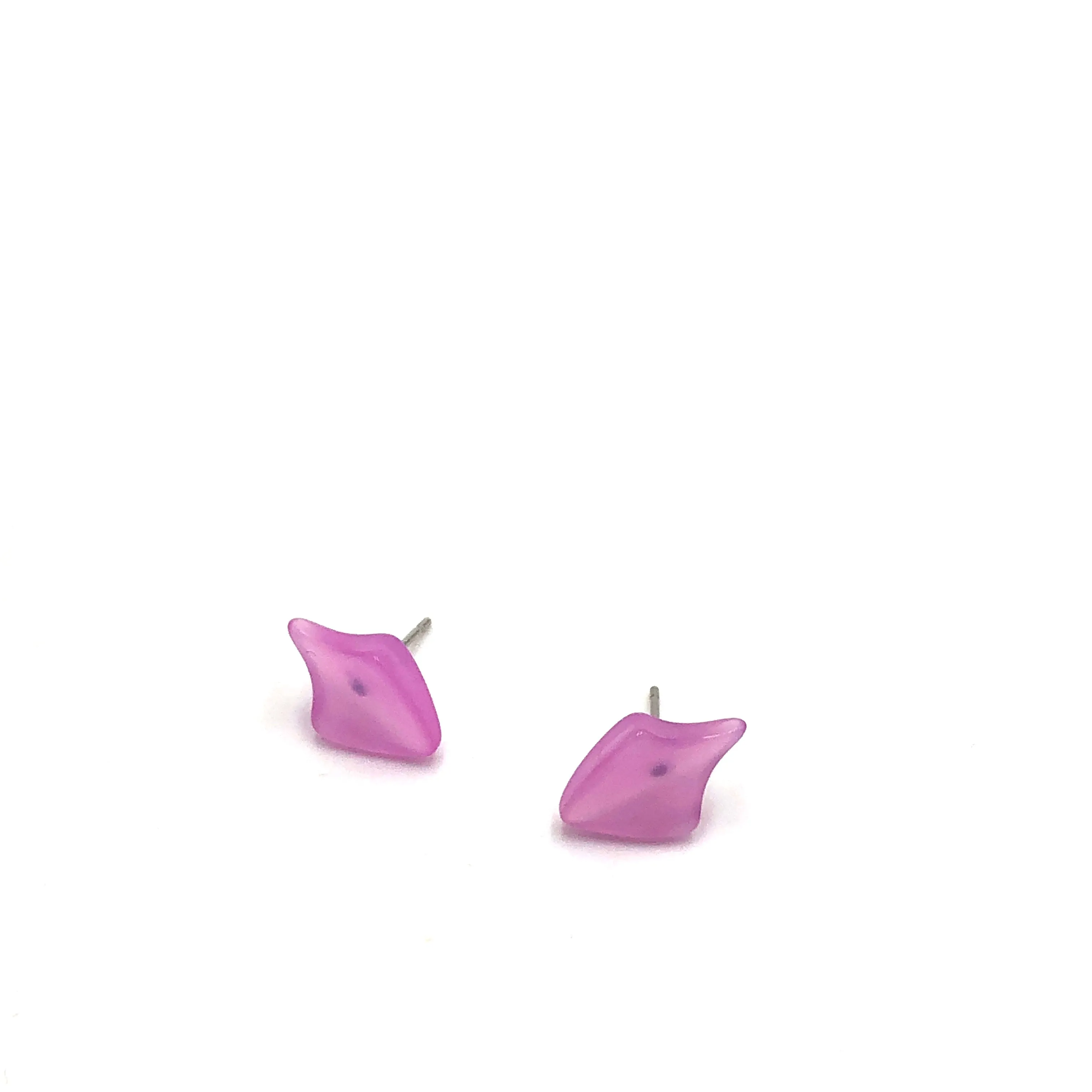 Lilac Moonglow Shield Stud Earrings