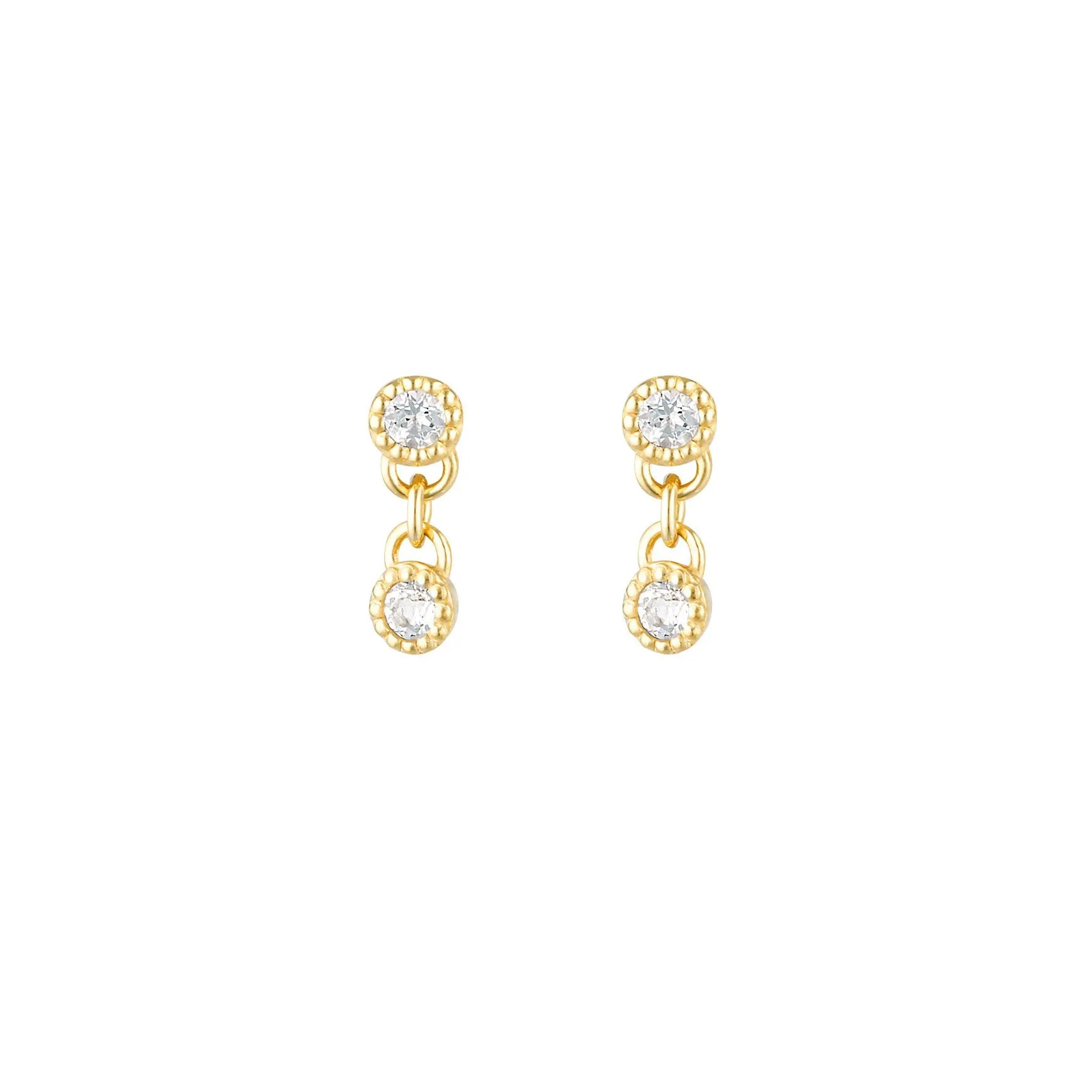 Linda Tahija Meteor White Topaz Stud Earrings, Gold