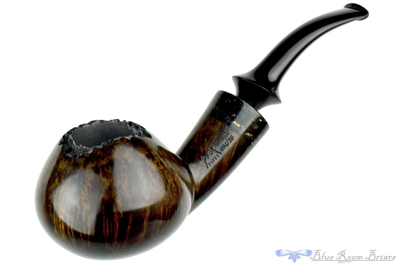 Marinko Neralić Pipe Bent Tomato with Carbon Fiber, Gold Flake, and Plateau