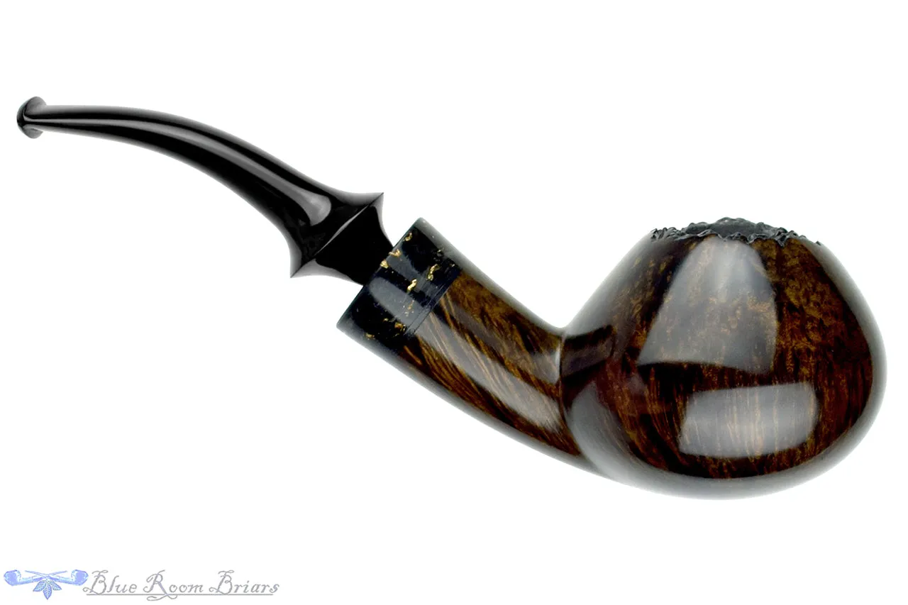 Marinko Neralić Pipe Bent Tomato with Carbon Fiber, Gold Flake, and Plateau