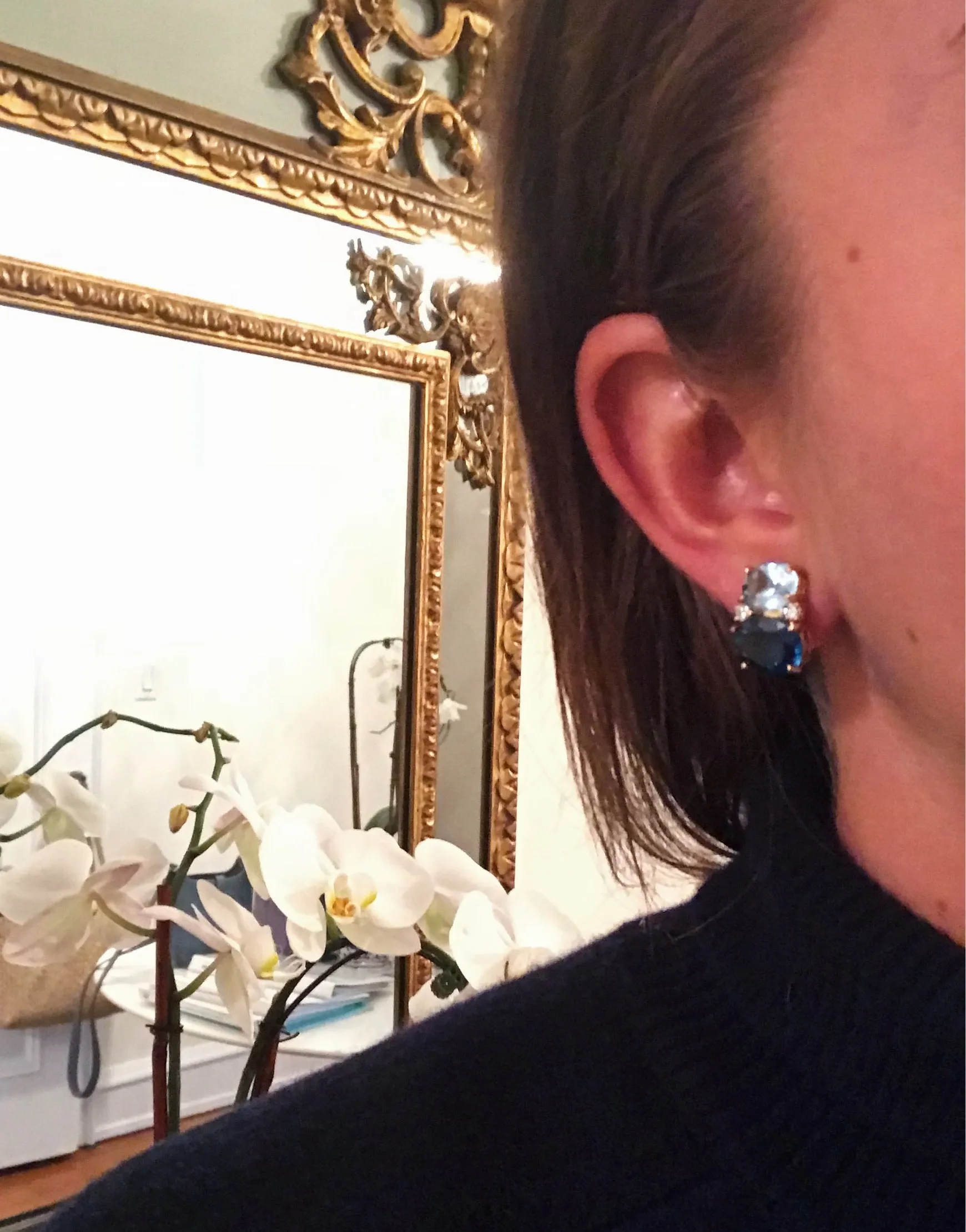 Medium GUM DROP™ Earrings with Two-Toned Blue Topaz and Diamonds