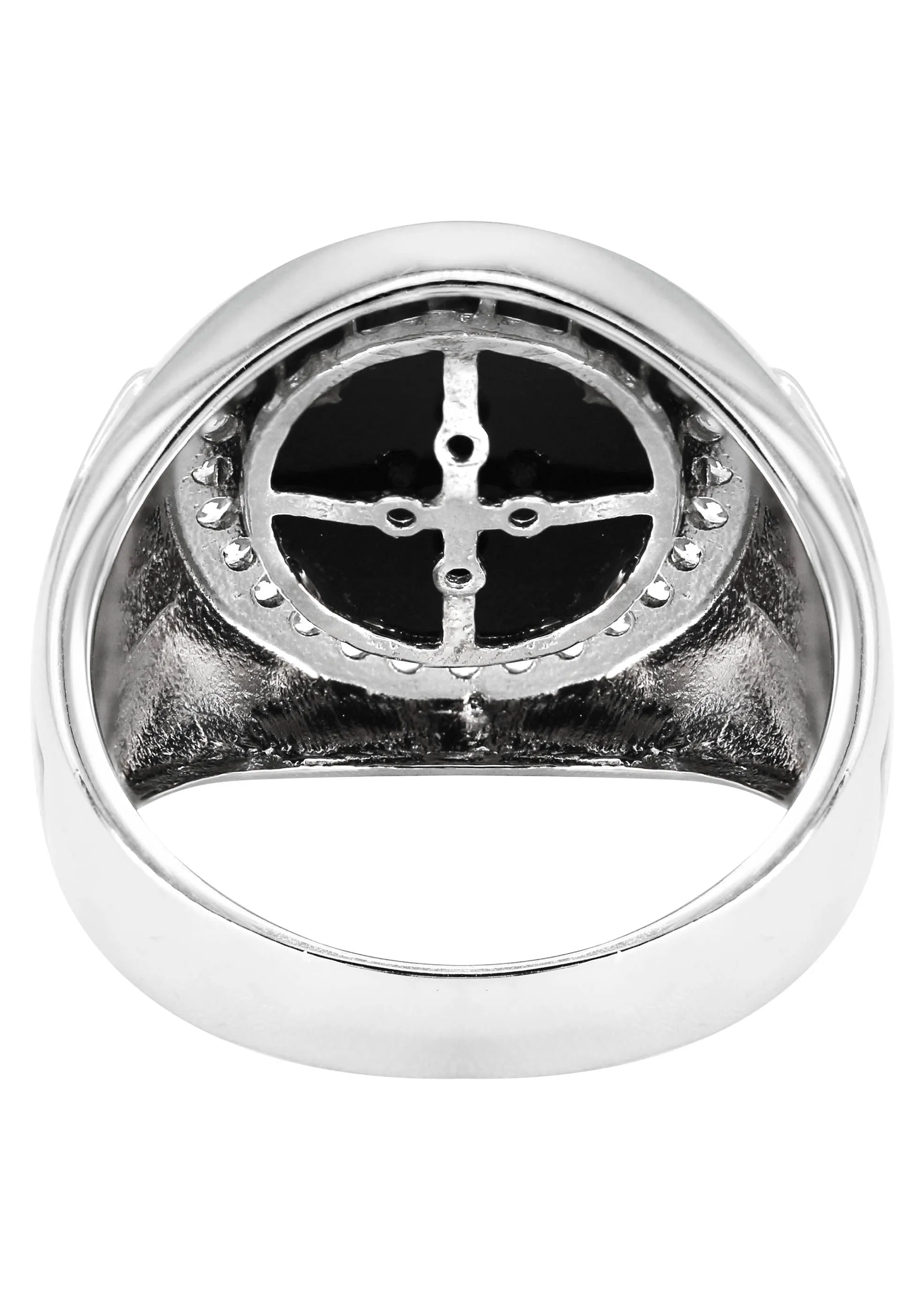 Mens Silver CZ Onyx Signet Ring | Appx 7.7 Grams