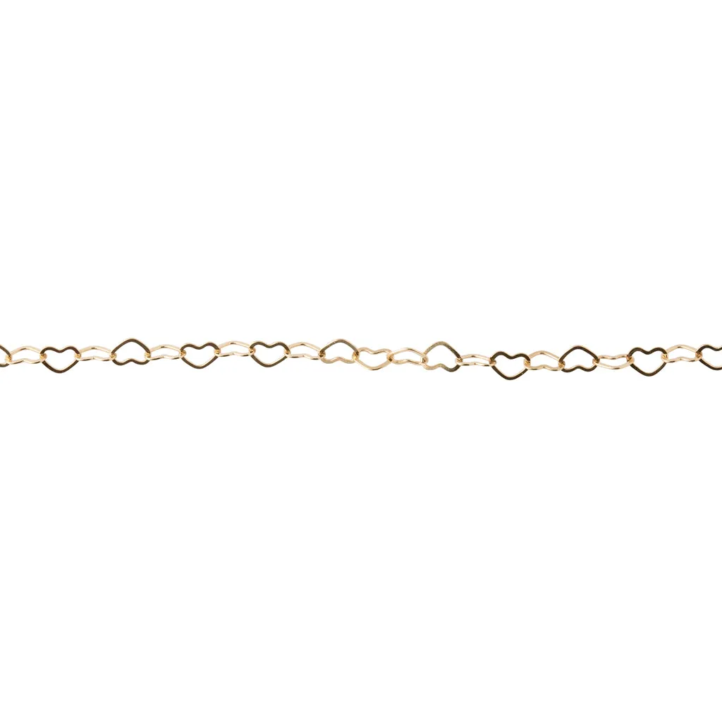 Mini Heart Chain Bracelet in Gold