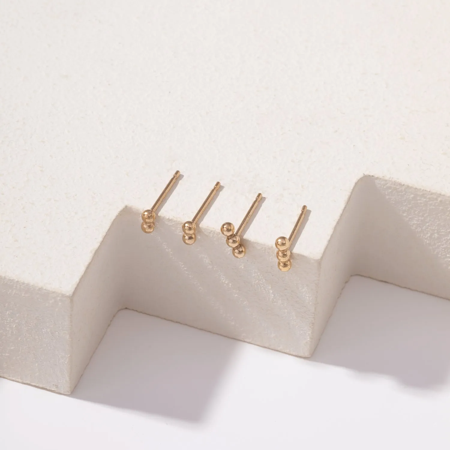 Mini Triple Dot Bar Stud Earrings