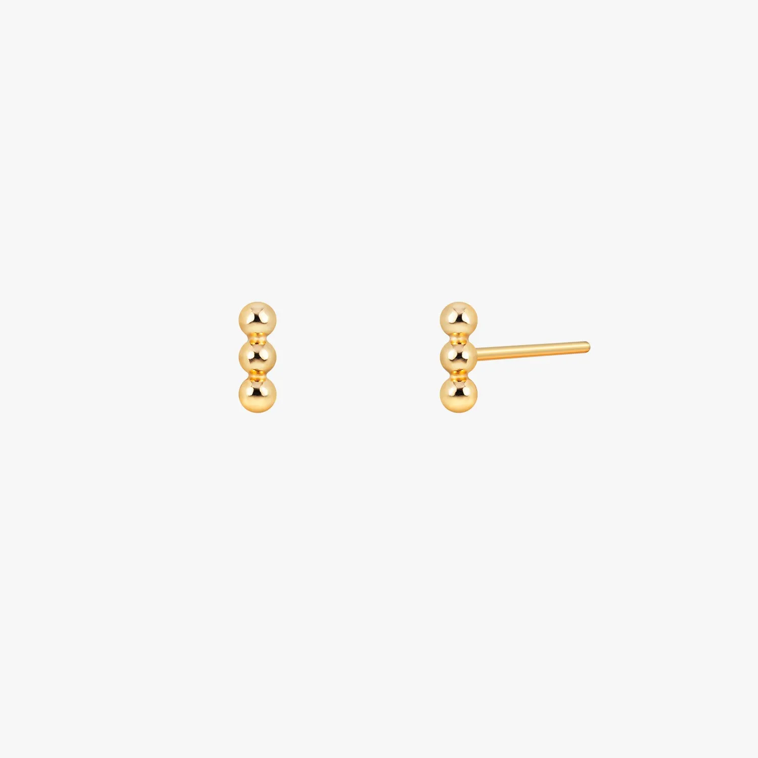 Mini Triple Dot Bar Stud Earrings