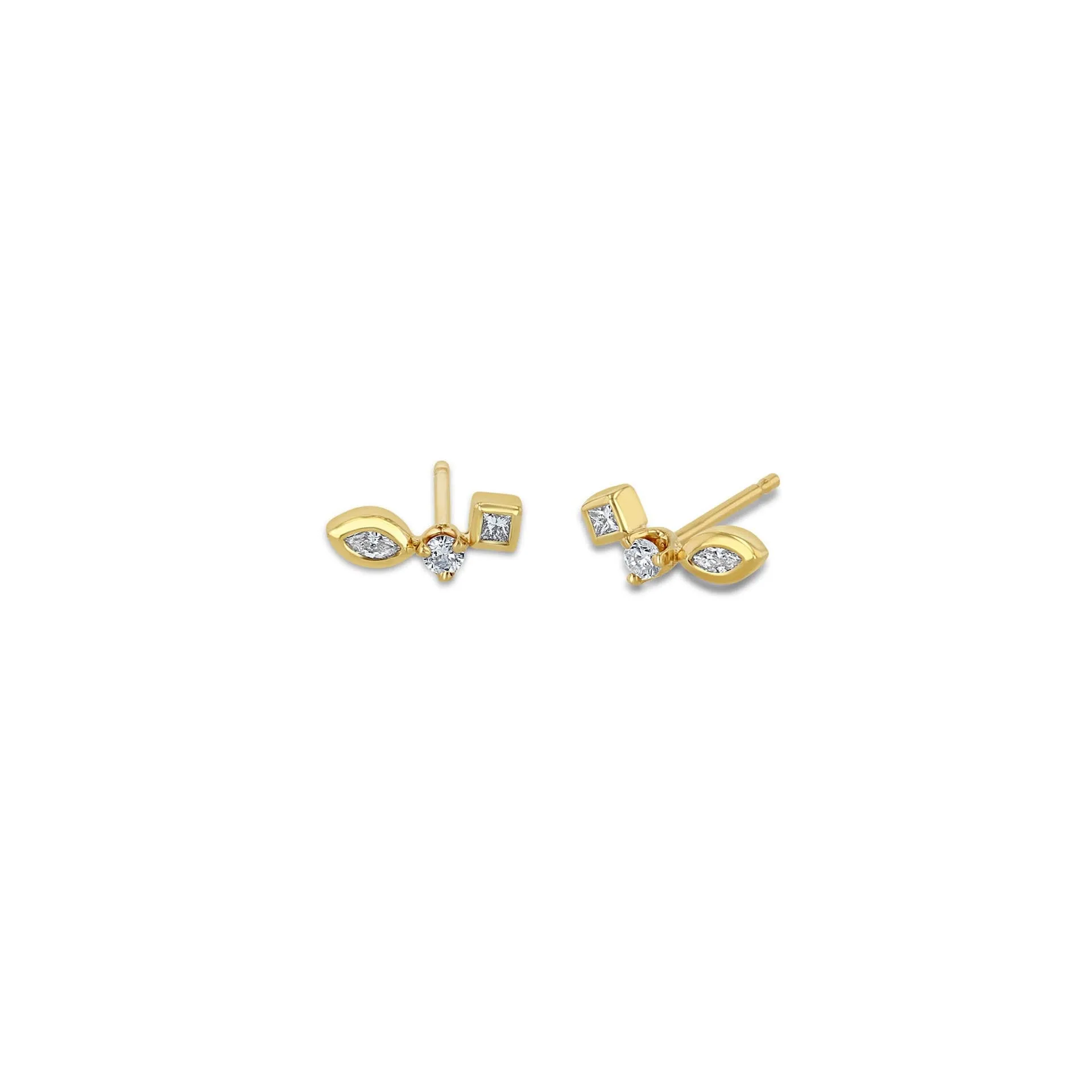 Mix Cut Diamond Studs