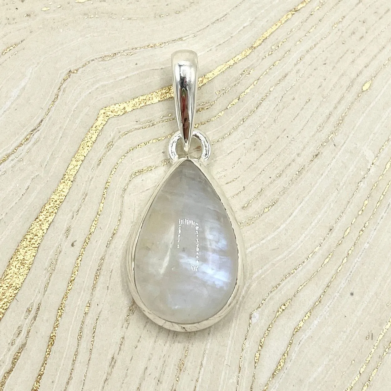 Moonstone Raindrop Pendant | Sterling Silver