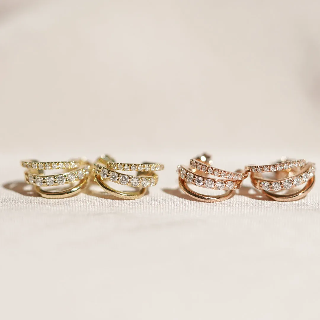 mori - 14K Gold Diamond Earrings