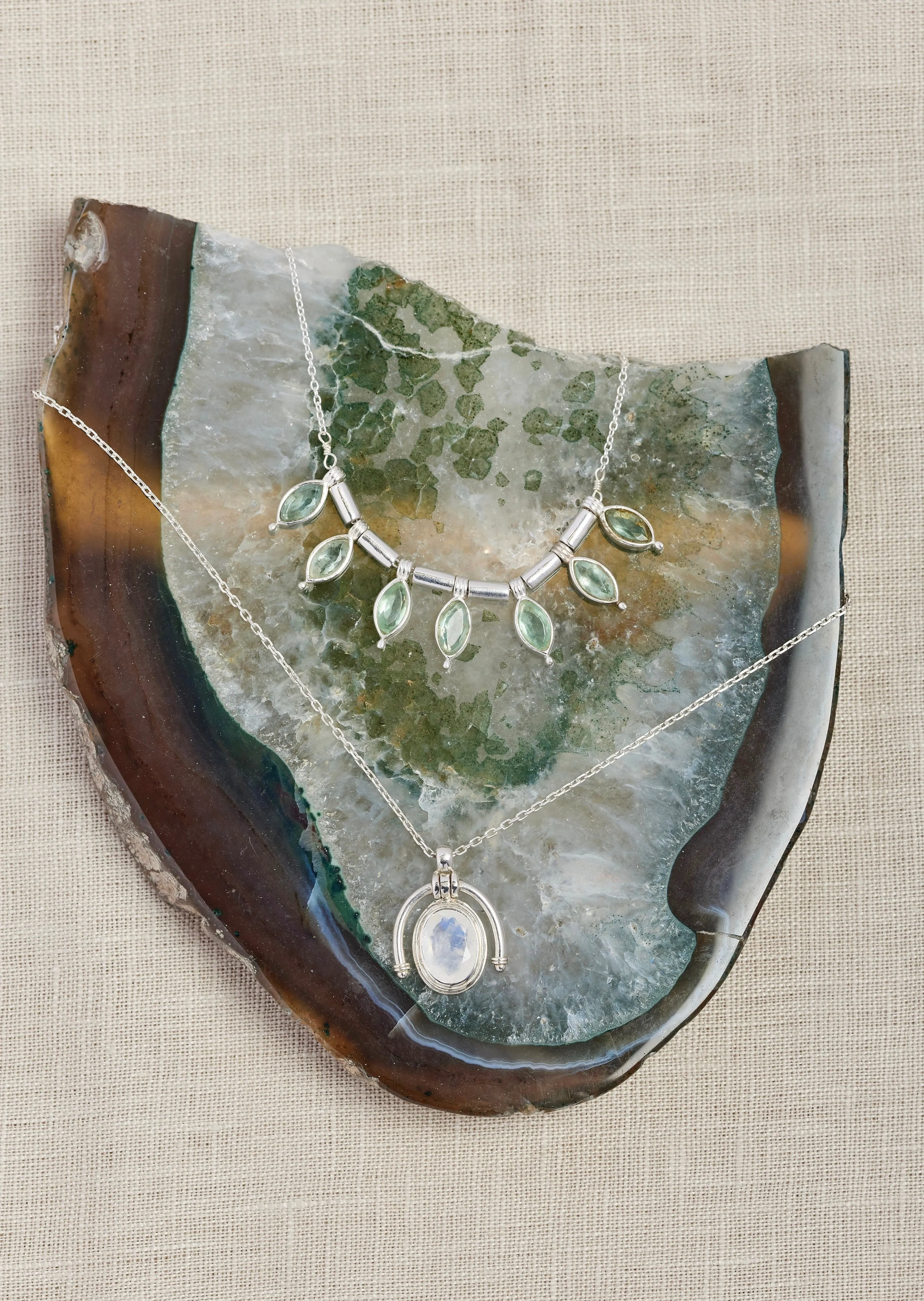 Muse Moonstone Silver Necklace