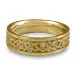 Narrow Celtic Hearts with Diamonds Wedding Ring in 18K Yellow Gold