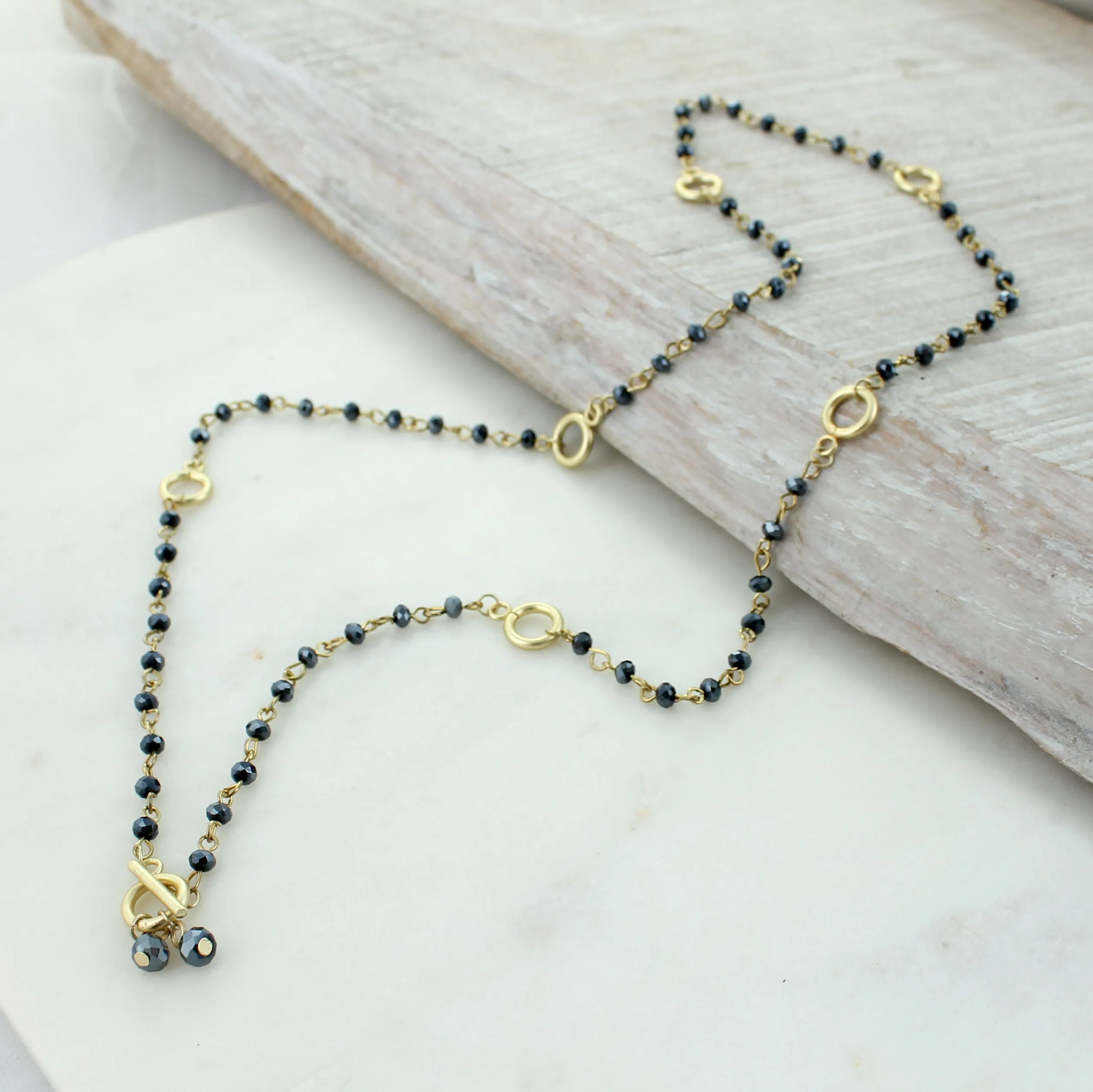 Navy & Gold Gameday Beaded Necklace/Bracelet