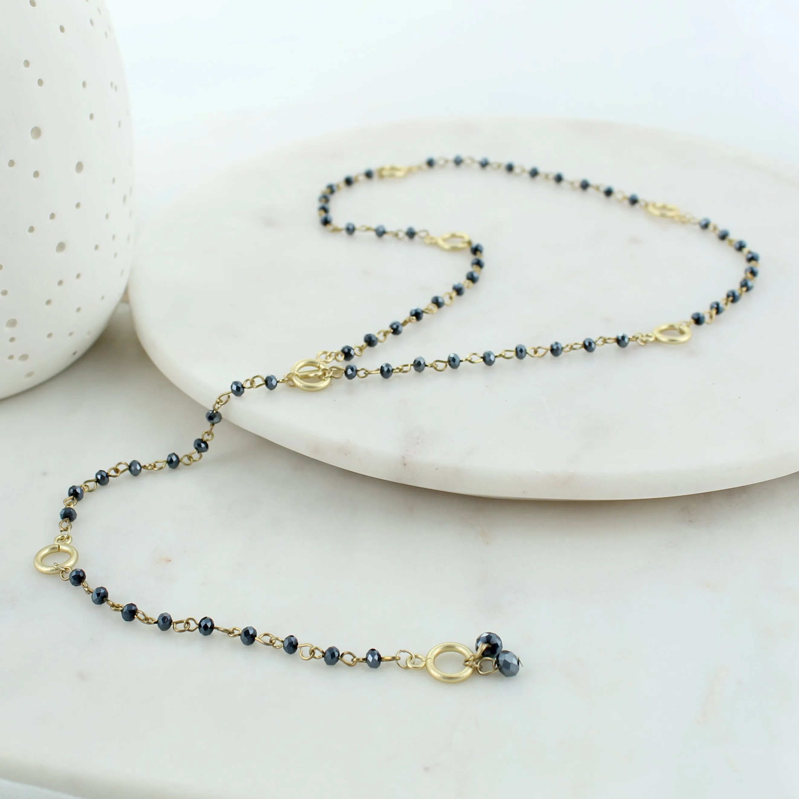 Navy & Gold Gameday Beaded Necklace/Bracelet