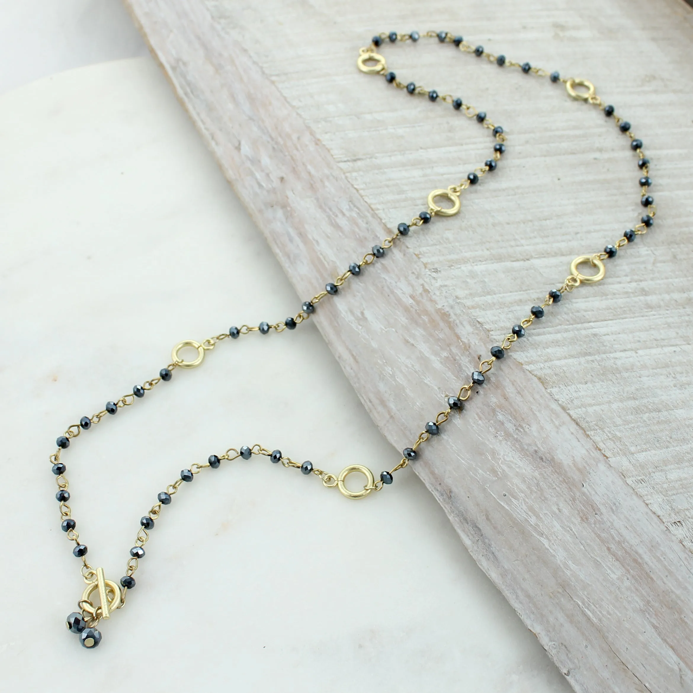 Navy & Gold Gameday Beaded Necklace/Bracelet