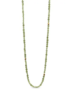 Oblong Peridot Beaded Necklace