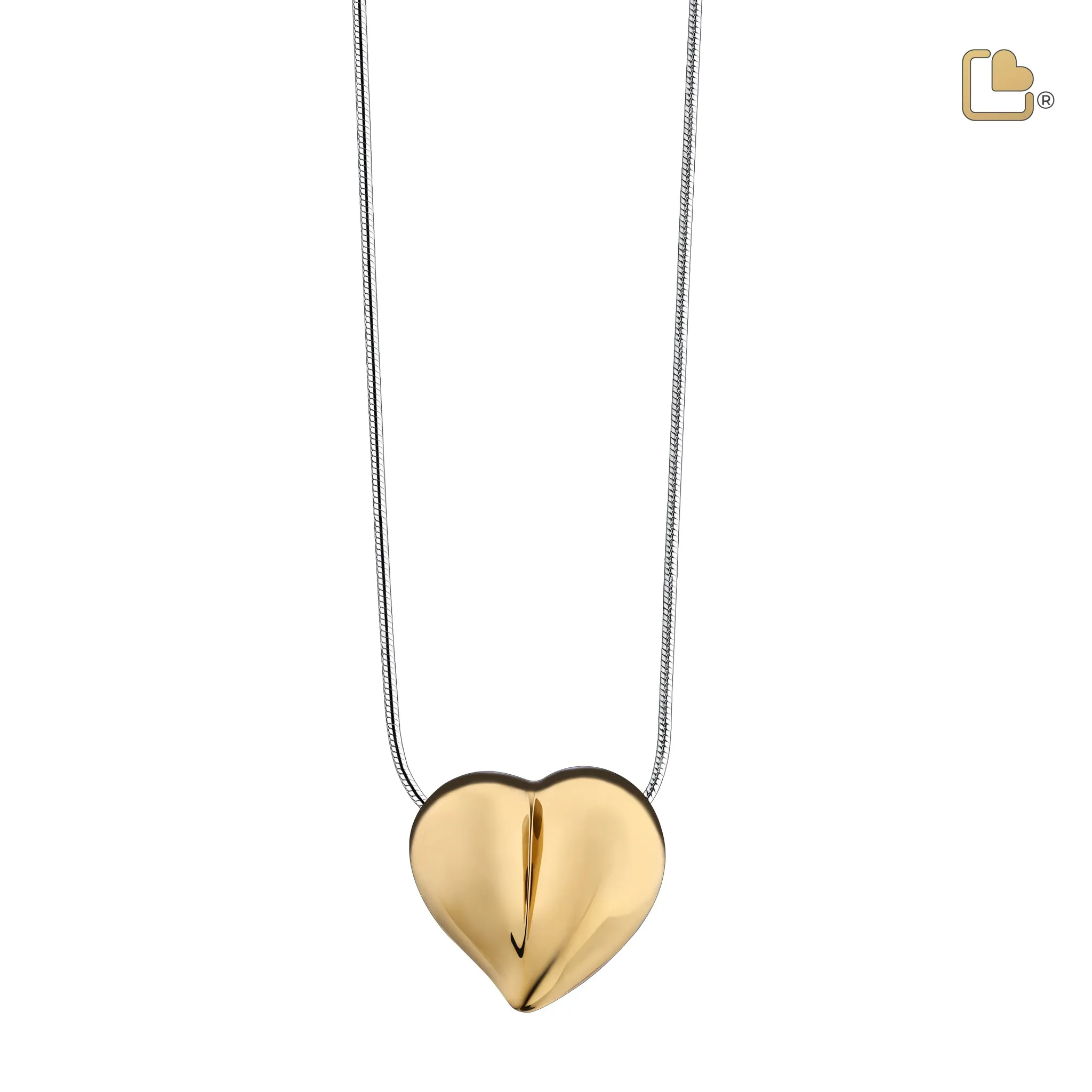 PD1011   LoveHeart Ashes Pendant Pol Gold Vermeil